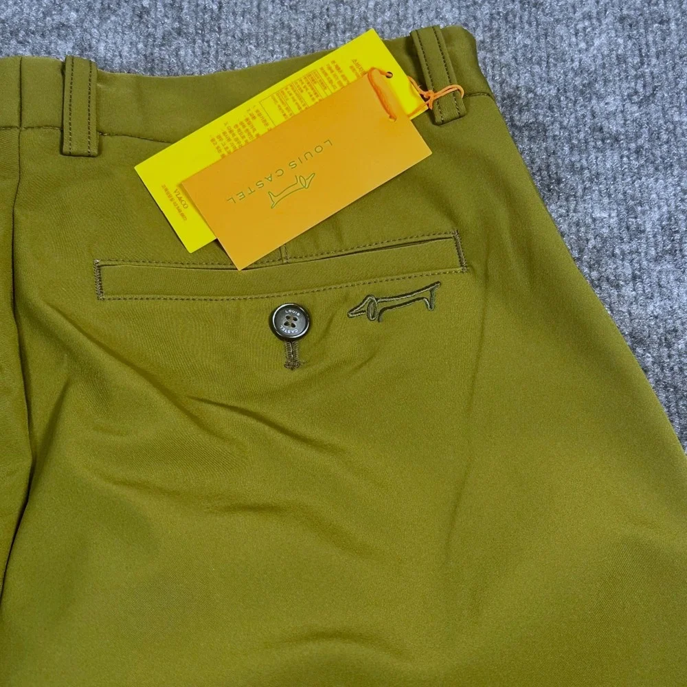 Louis Castel Mens Olive Green Technical Golf Chino Trousers Pants 32x34